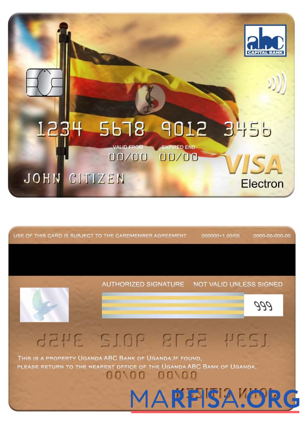 Realistic Uganda ABC Bank of Uganda visa electron download for verification